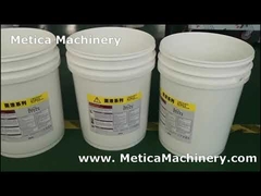 Etiquetadora automática de contenedores redondos para cubos de pintura