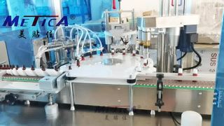 Máquina etiquetadora, tapadora y llenado de líquidos orales