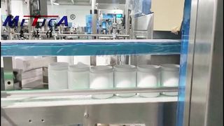 Máquina etiquetadora, llenadora y tapadora de polvo para leche y albúmina