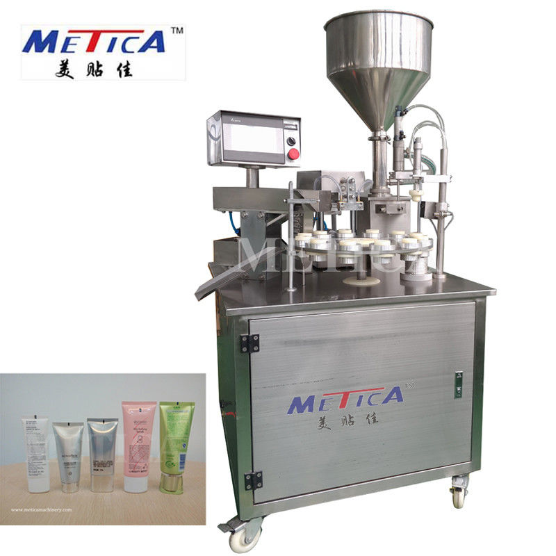 Máquina semiautomática de llenado y sellado de tubos blandos para la industria química y alimentaria