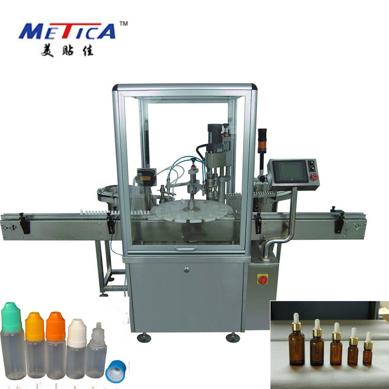 Máquina de relleno de tapa de monobloque de precisión de 10ml-100ml con tecnología de pistón accionada por servomotor