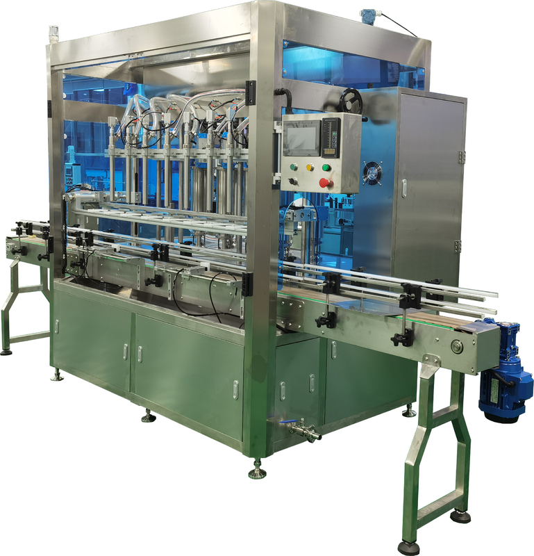 Máquina automática de llenado de botellas de salsa de 500 kg con sistema de control PLC y llenado de pistón impulsado por servomotor