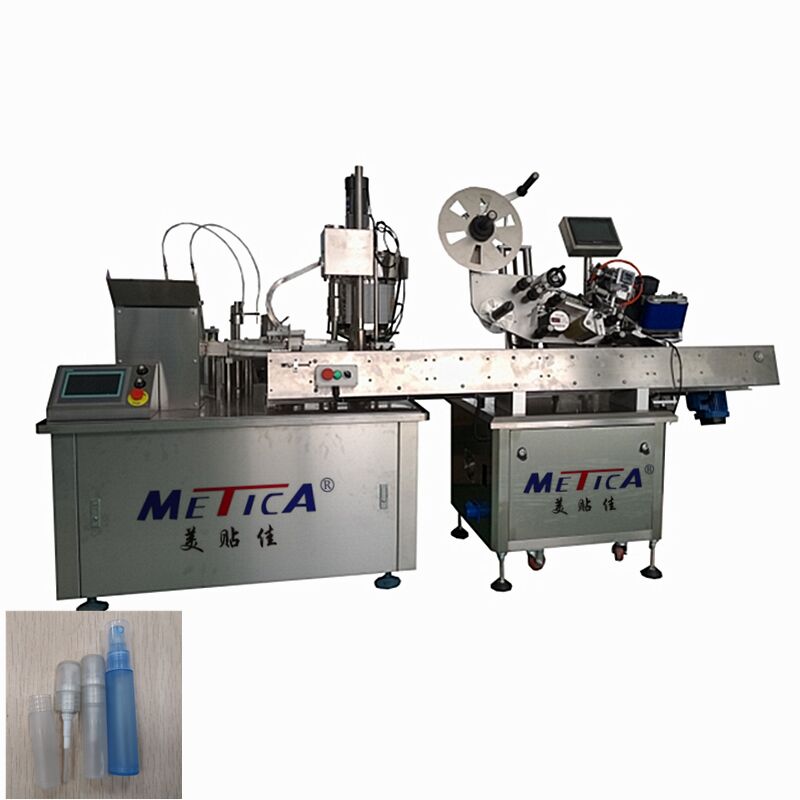 Máquina automática de llenado de perfume de 1-3 ml con tapa y etiquetado para botellas de muestra