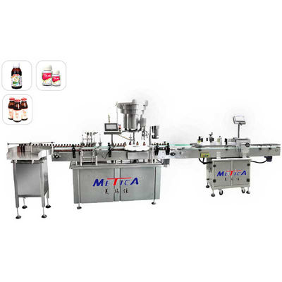 Máquina de llenado de monobloque totalmente automática de 3 kW con tapa de tornillo para jarabe