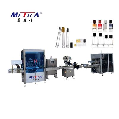 Máquina automática de llenado de botellas de vidrio de perfumes para etiquetado