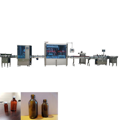 cadena de producción embotelladoa de la longitud de 8000m m máquina de rellenar del jarabe automático