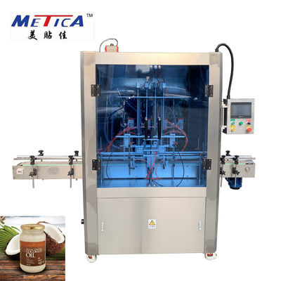 Máquina de rellenar 220V 1000bph-1500bph del tarro de cristal del aceite de coco